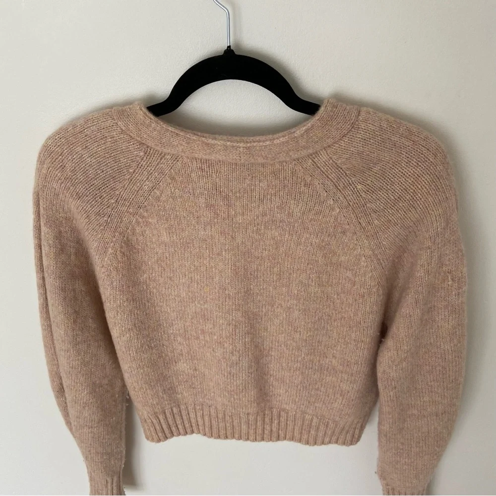 Aritzia Cream Button-Front V-Neck Cardigan Sweater - Picture 6 of 11